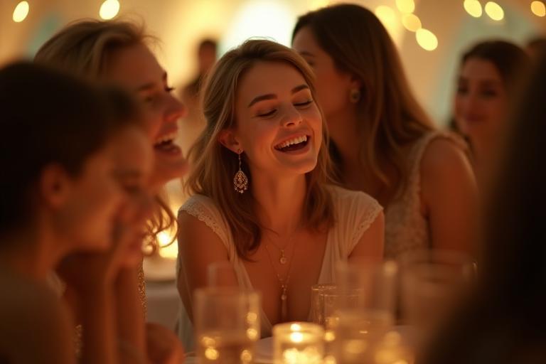 Candid moment at a wedding reception